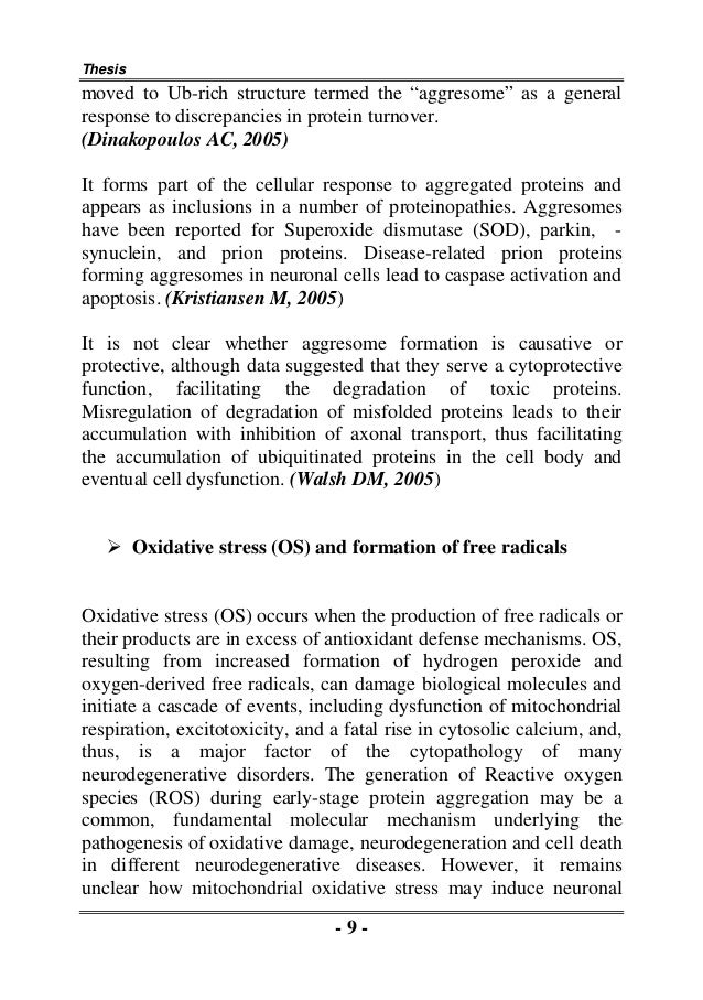 Oxidative stress phd thesis