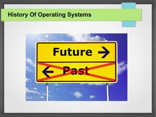 History Of Operating Systems

 