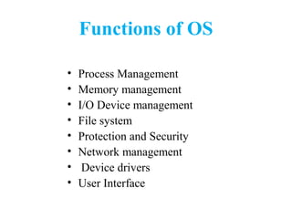 Overview of various types of operating system | PPT