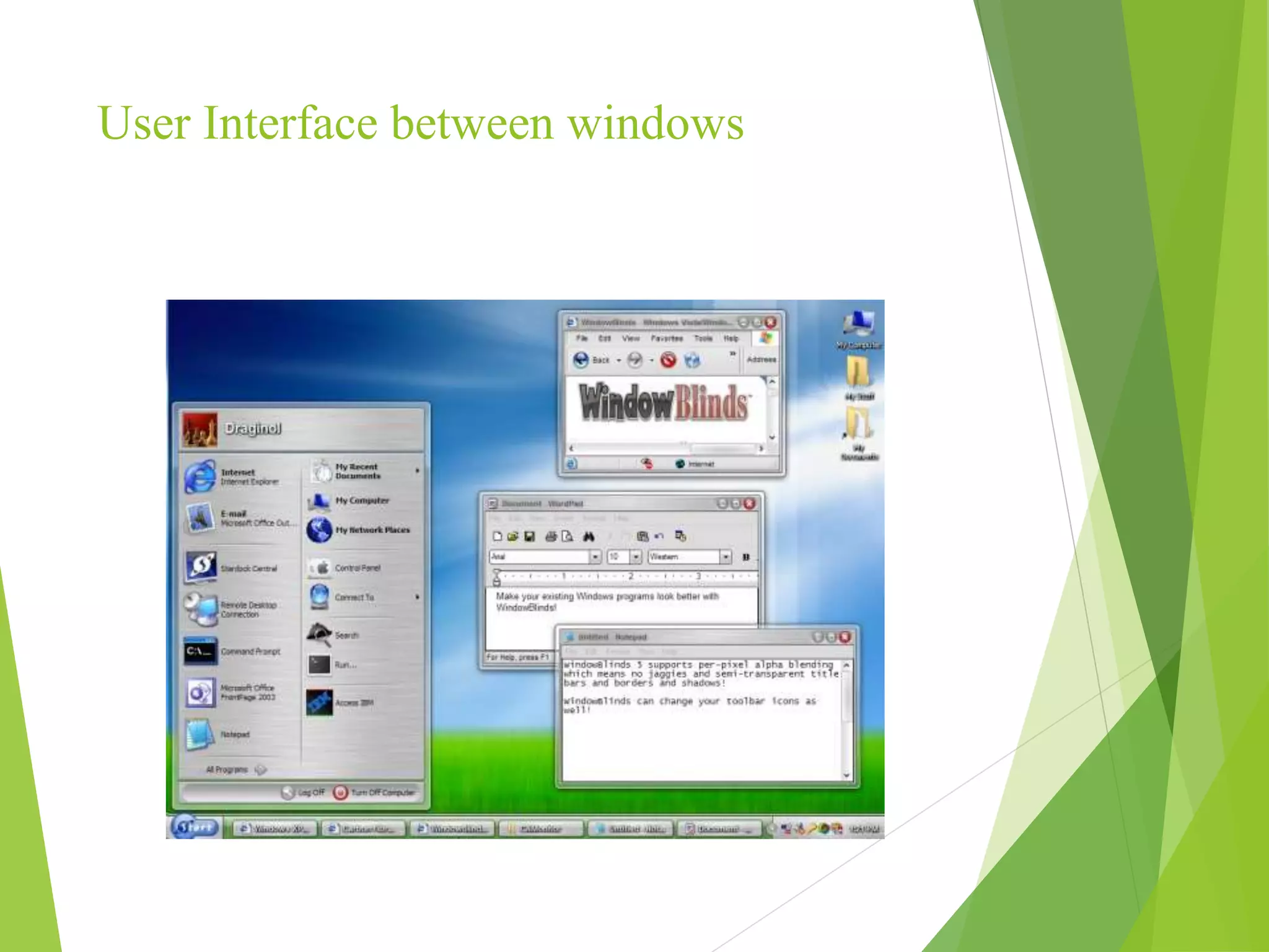 User Interface between windows
 