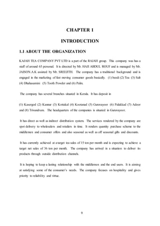 Institutional training report at kajah tea pvt ltd | DOCX
