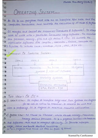 Operating System (OS) Notes | PDF