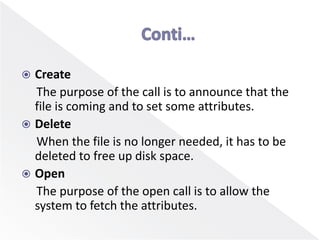 File Management – File Concept, access methods, File types and File ...
