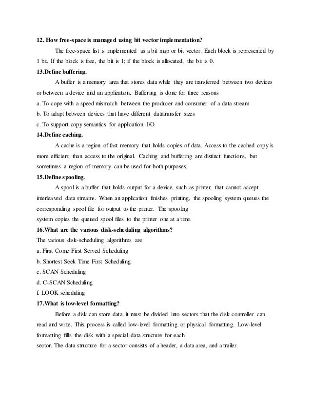 OPERATING SYSTEM SHORT NOTES