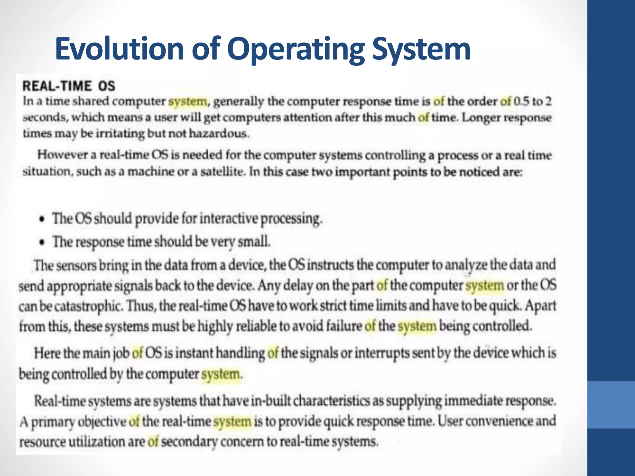Evolution of Operating System
 