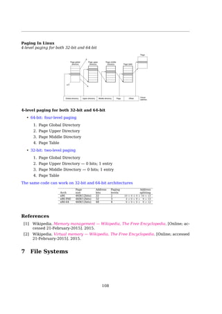 6.3 Virtual Memory
• The GDT13
• The GDT and IDT14
Segment Registers
The Intel Pentium has
• 6 segment registers, allowing 6 segments to be addressed at any one time by a pro-
cess
– Each segment register  