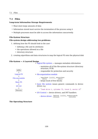 an entry in LDT/GDT
• 6 8-byte micro program registers to hold descriptors from either LDT or GDT
– avoid having to read the descriptor from memory for every memory reference
0 1 2 3~8 9
+--------+--------|--------+---//---+--------+
| Segment selector| Micro program register |
+--------+--------|--------+---//---+--------+
Programmable Non-programmable
Fast access to segment descriptors
An additional nonprogrammable register for each segment register
DESCRIPTOR TABLE SEGMENT
+--------------+ +------+
| ... | ,-------| |--.
+--------------+ | | | |
.---| Segment |____/ | | |
| | Descriptor | +------+ |
| +--------------+ |
| | ... | |
| +--------------+ |
| Nonprogrammable |
| Segment Registor Register |
__+------------------+--------------------+____/
| Segment Selector | Segment Descriptor |
+------------------+--------------------+
Segment registers hold segment selectors
cs code segment register
CPL 2-bit, speciﬁes the Current Privilege Level of the CPU
00 - Kernel mode
11 - User mode
ss stack segment register
ds data segment register
13http://www.osdever.net/bkerndev/Docs/gdt.htm
14http://www.jamesmolloy.co.uk/tutorial_html/4.-The%20GDT%20and%20IDT.html
108
 