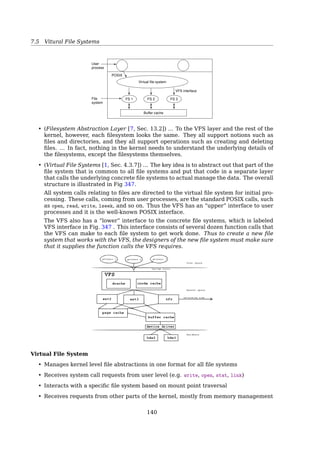 7.5 Ext2 File System
See also: [17, Sec. 15.7.2, The Linux ext2fs File System].
7.5.2 Ext2 Block groups
Ext2 Block groups
The partition is divided into Block Groups
• Block groups are same size — easy locating
• Kernel tries to keep a ﬁle’s data blocks in the same block group — reduce fragmen-
tation
• Backup critical info in each block group
• The Ext2 inodes for each block group are kept in the inode table
• The inode-bitmap keeps track of allocated and unallocated inodes
When allocating a ﬁle, ext2fs must ﬁrst select the block group for that ﬁle[17,
Sec. 15.7.2, The Linux ext2fs File System, P. 625].
• For data blocks, it attempts to allocate the ﬁle to the block group to which
the ﬁle’s inode has been allocated.
• For inode allocations, it selects the block group in which the ﬁle’s parent
directory resides, for nondirectory ﬁles.
• Directory ﬁles are not kept together but rather are dispersed throughout
the available block groups.
These policies are designed not only to keep related information within the same
block group but also to spread out the disk load among the disk’s block groups
to reduce the fragmentation of any one area of the disk.
Group descriptor
• Each block group has a group descriptor
• All the group descriptors together make the group descriptor table
• The table is stored along with the superblock
• Block Bitmap: tracks free blocks
• Inode Bitmap: tracks free inodes
• Inode Table: all inodes in this block group
•
Free blocks count
Free Inodes count
Used dir count
}
counters
See more: # dumpe2fs /dev/sda1
137
 