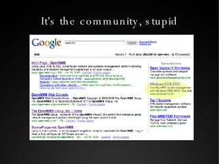 It's the community, stupid 