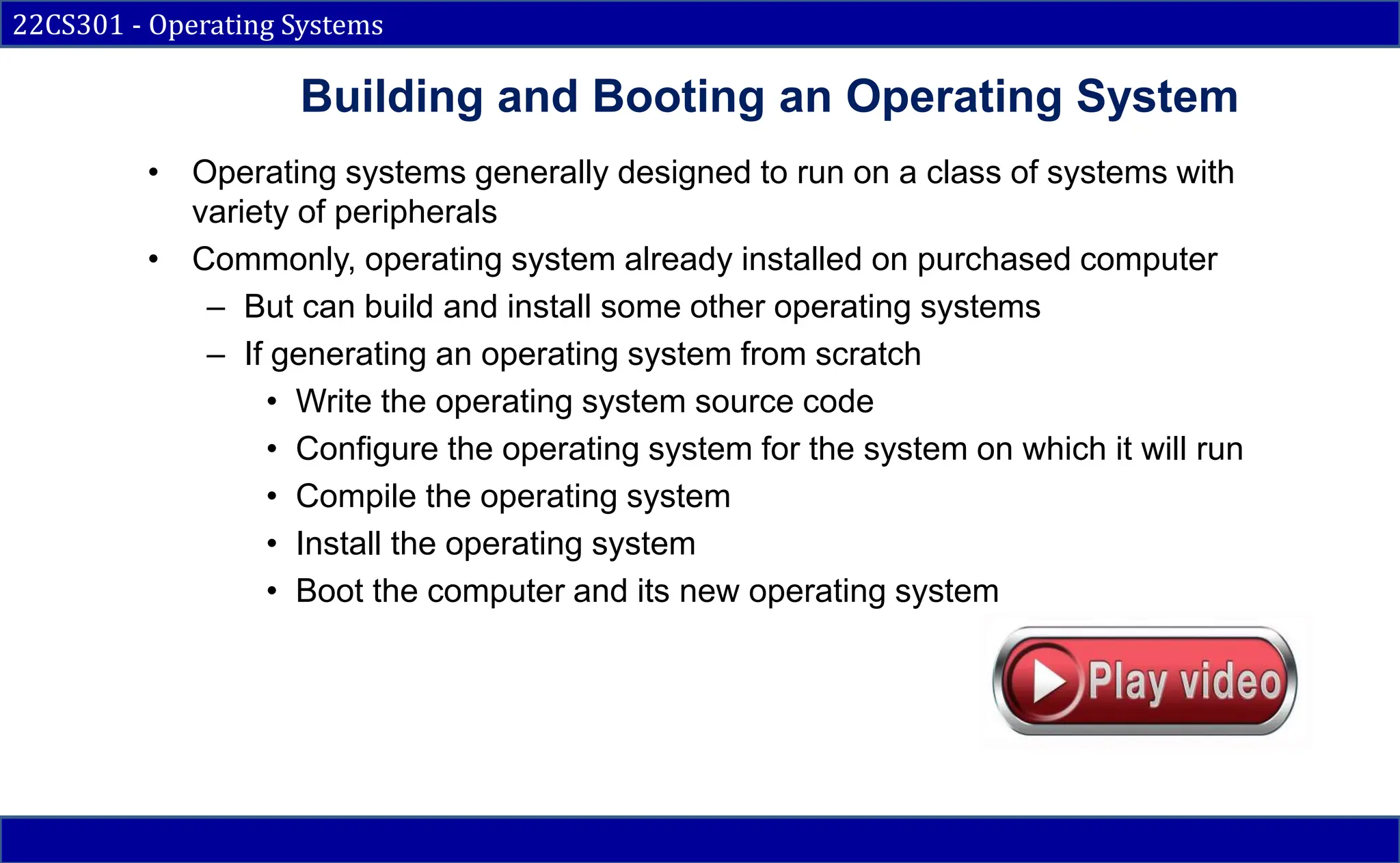OS Building and Booting in Fundamentals of OS | PPTX