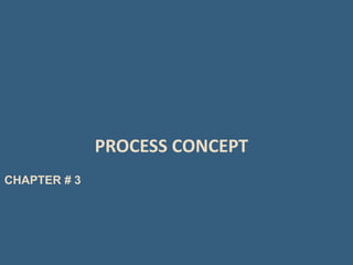 PROCESS CONCEPT
Operating Systems
CHAPTER # 3
 