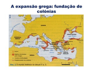 A expansão grega: fundação de colónias 