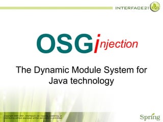 OSG i The Dynamic Module System for Java technology njection 
