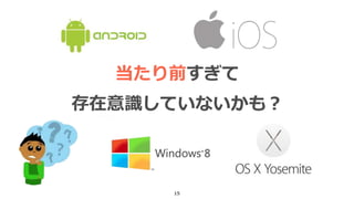 15
当たり前すぎて
存在意識していないかも？
 
