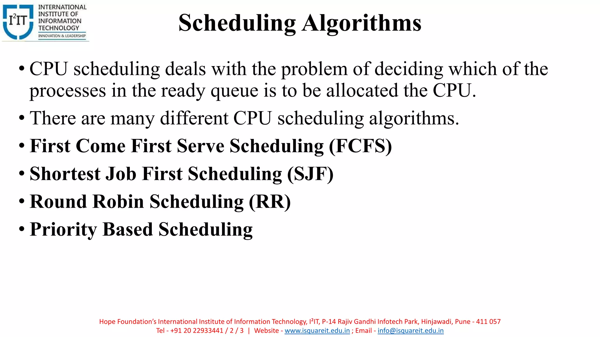 Operating System Scheduling Algorithms | PPT