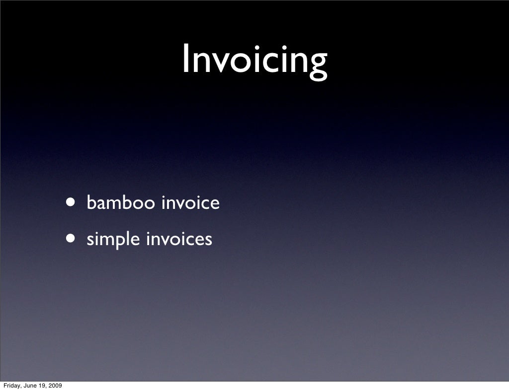 Invoicing Bamboo Invoice