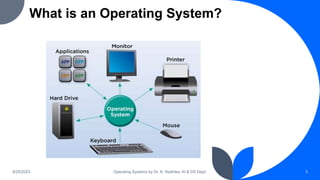 What is an Operating System?
9/25/2023 Operating Systems by Dr. K. Radhika, AI & DS Dept. 3
 