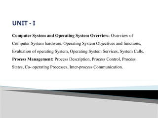 Comprehensive Overview of Computer Systems and Operating Systems | PPTX
