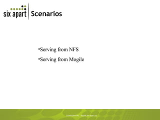 Scenarios Serving from NFS Serving from Mogile 