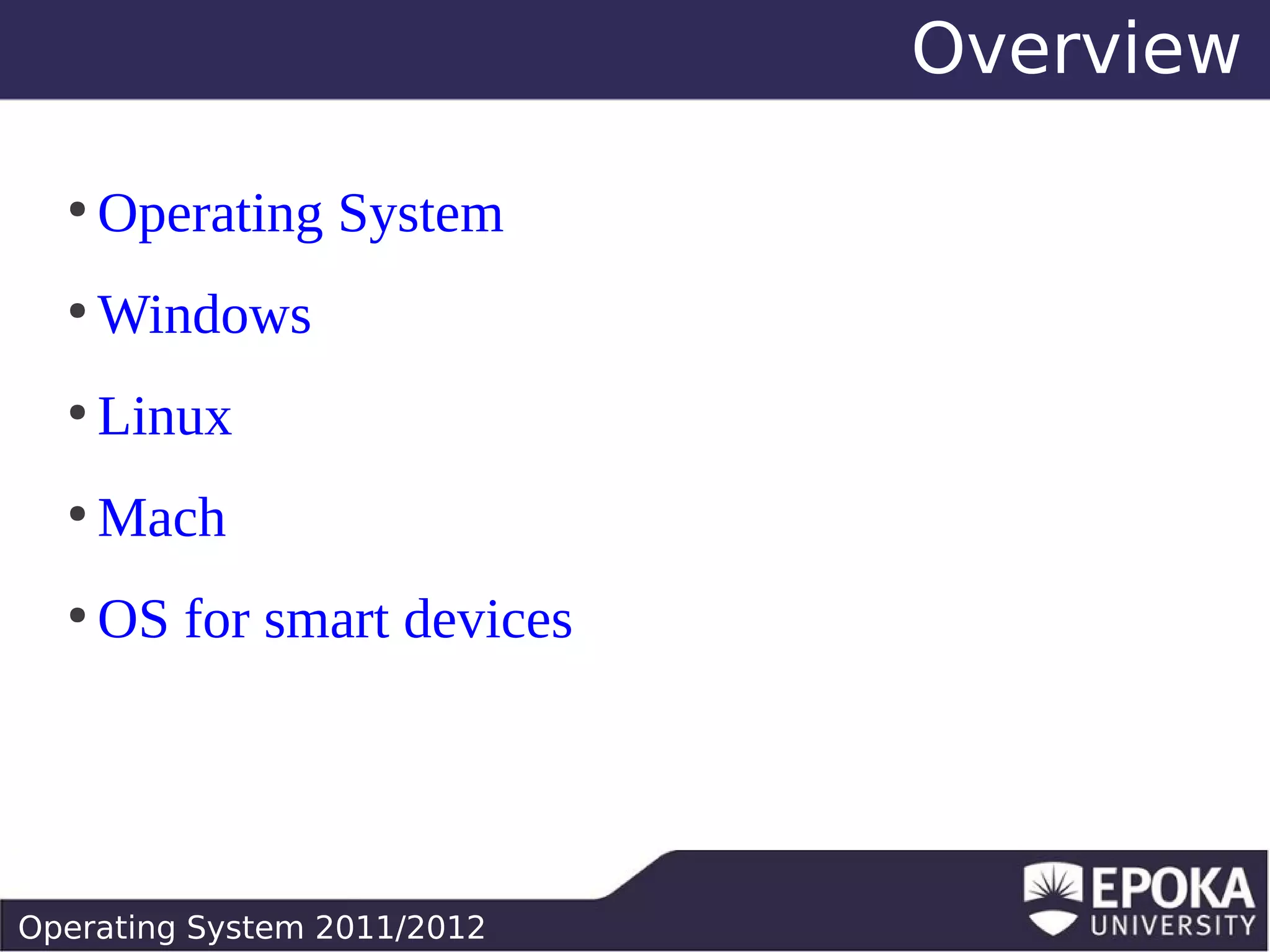 Operating Systems | PPT