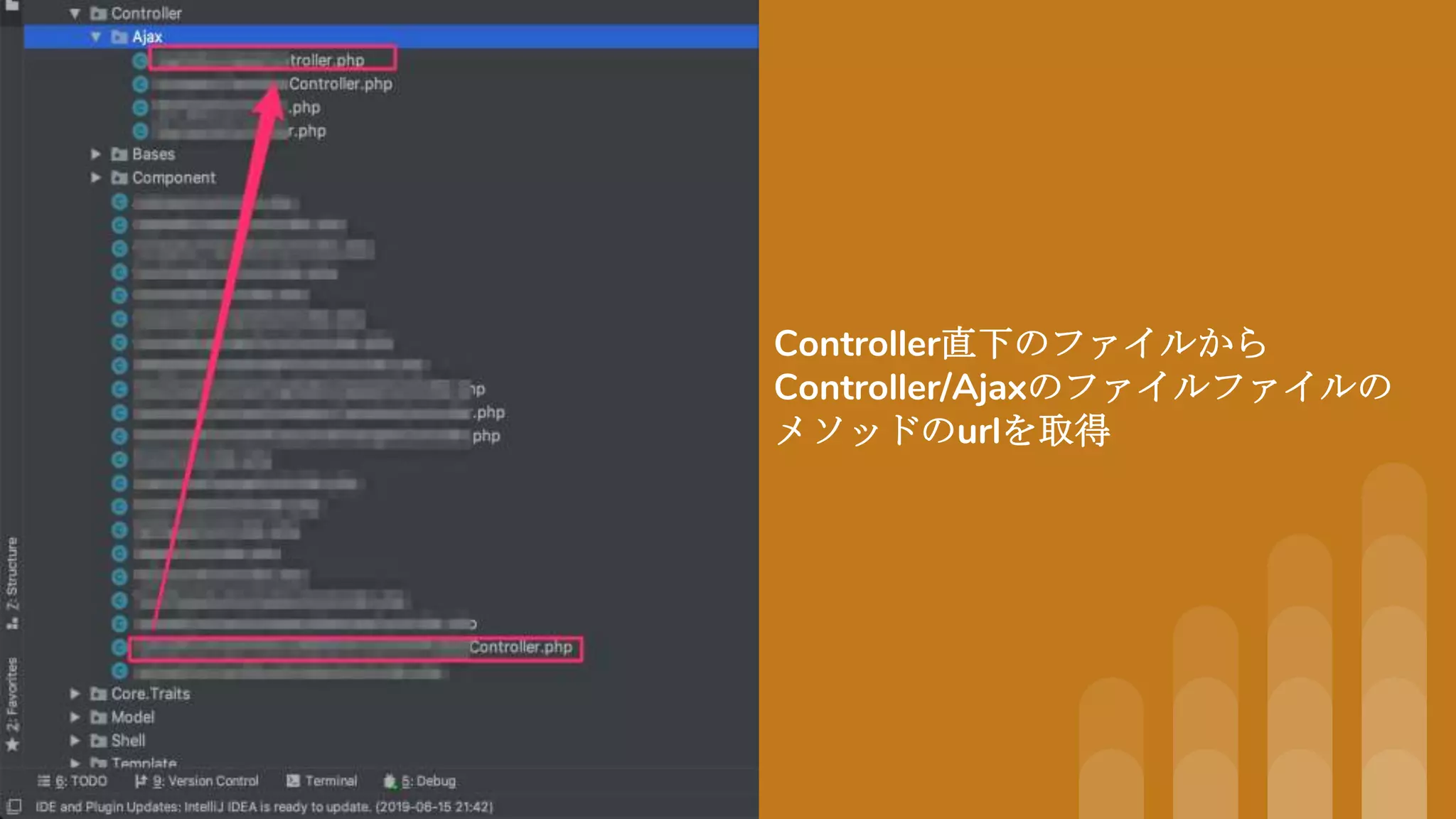 Controller直下のファイルから
Controller/Ajaxのファイルファイルの
メソッドのurlを取得
 