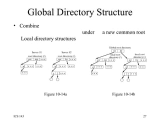Global Directory Structure Combine   under  a new common root  Local directory structures Figure 10-14b Figure 10-14a 