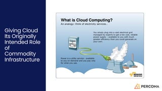 Giving Cloud
Its Originally
Intended Role
of
Commodity
Infrastructure
25
 
