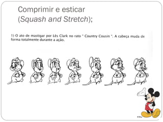 Comprimir e esticar
(Squash and Stretch);
 