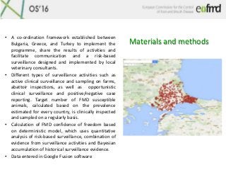 Materials and methods
• A co-ordination framework established between
Bulgaria, Greece, and Turkey to implement the
progra...