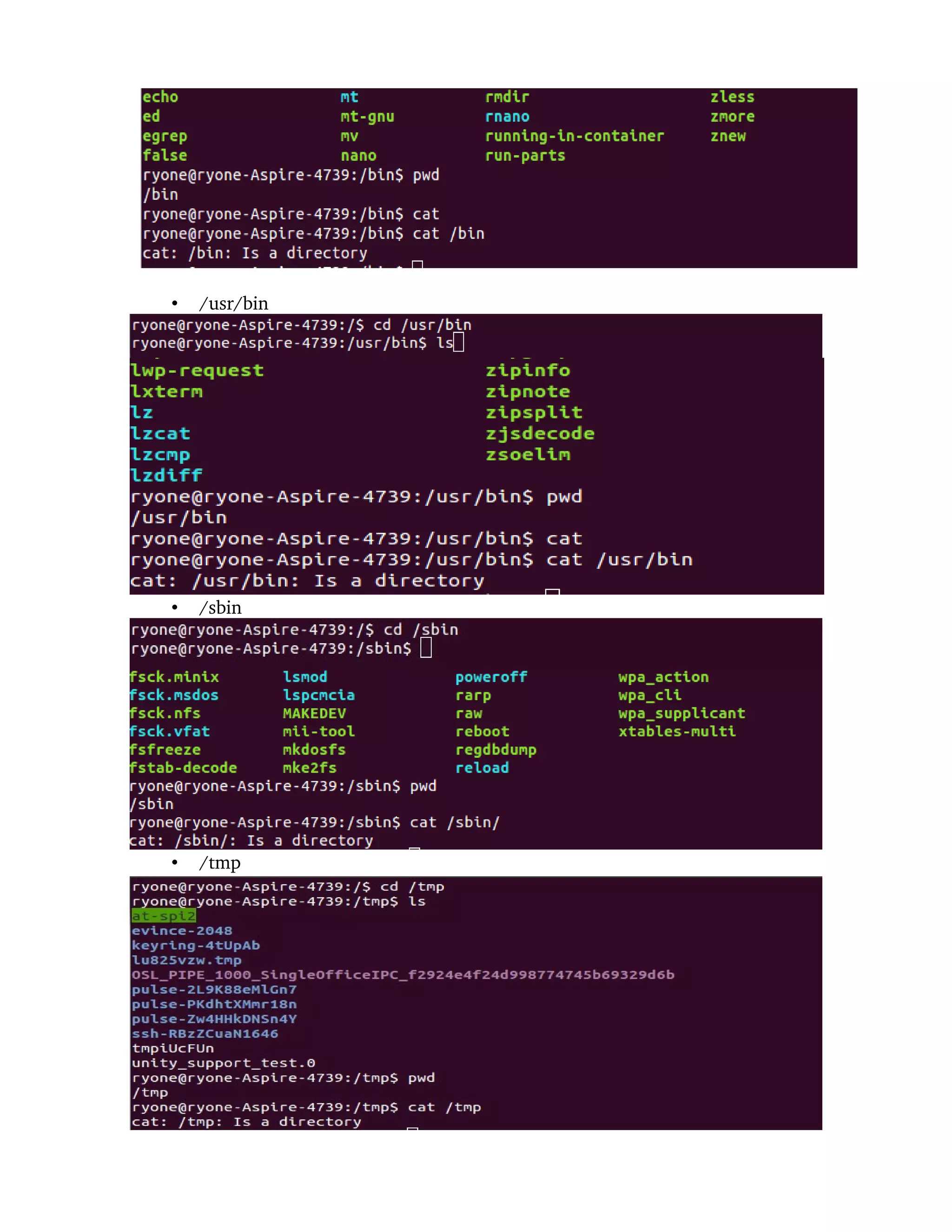 •   /usr/bin




•   /sbin




•   /tmp
 