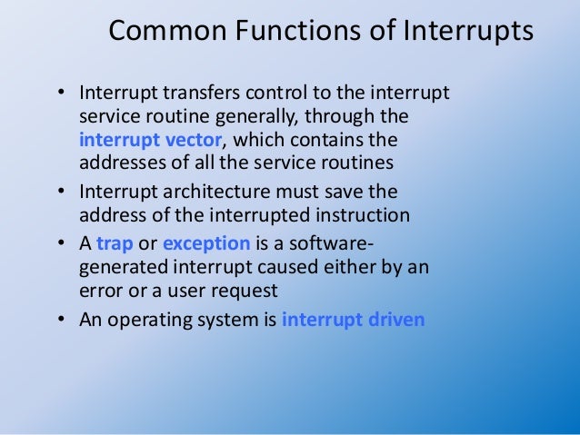 OS concepts 2 handling of interrupts
