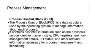 operating system process managment memory | PDF