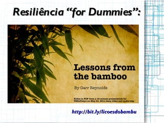 Resiliência “for Dummies”: http://bit.ly/licoesdobambu 