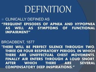 OBSTRUCTIVE SLEEP APNEA | PPTX