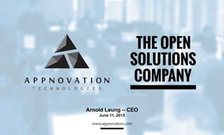 Arnold Leung – CEO
June 11, 2015
 