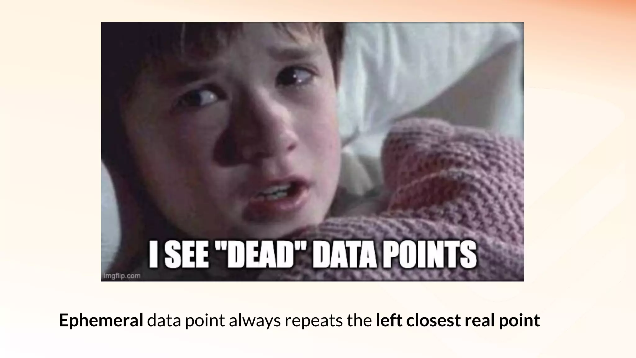 Ephemeral data point always repeats the left closest real point
 