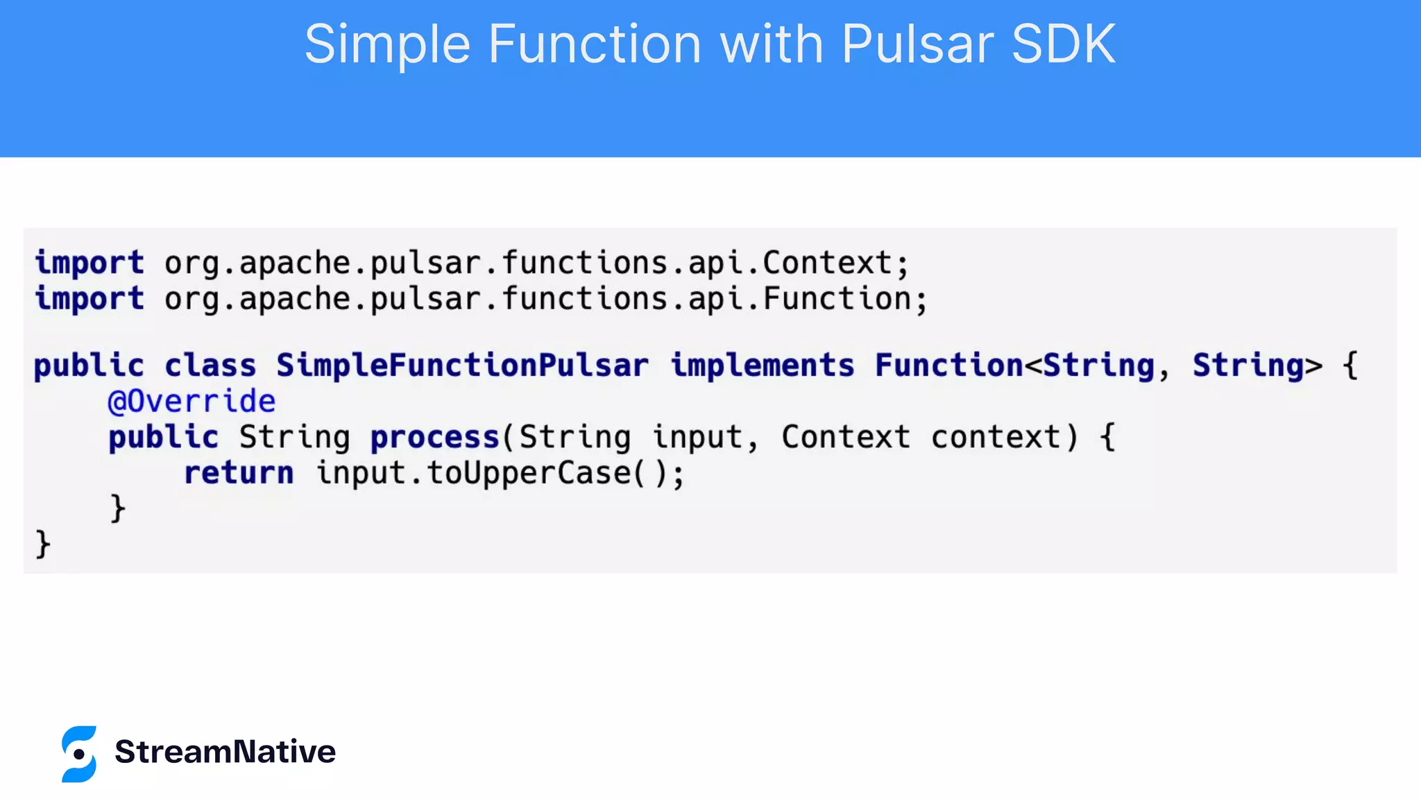 Simple Function with Pulsar SDK
 