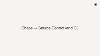 Chaos → Source Control (and CI)
 