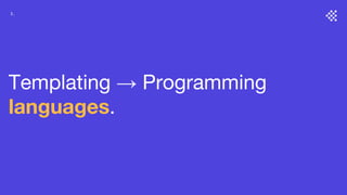 Templating → Programming
languages.
3.
 
