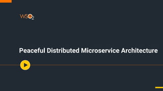 Peaceful Distributed Microservice Architecture
 