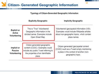 12
Citizen- Generated Geographic Information
 