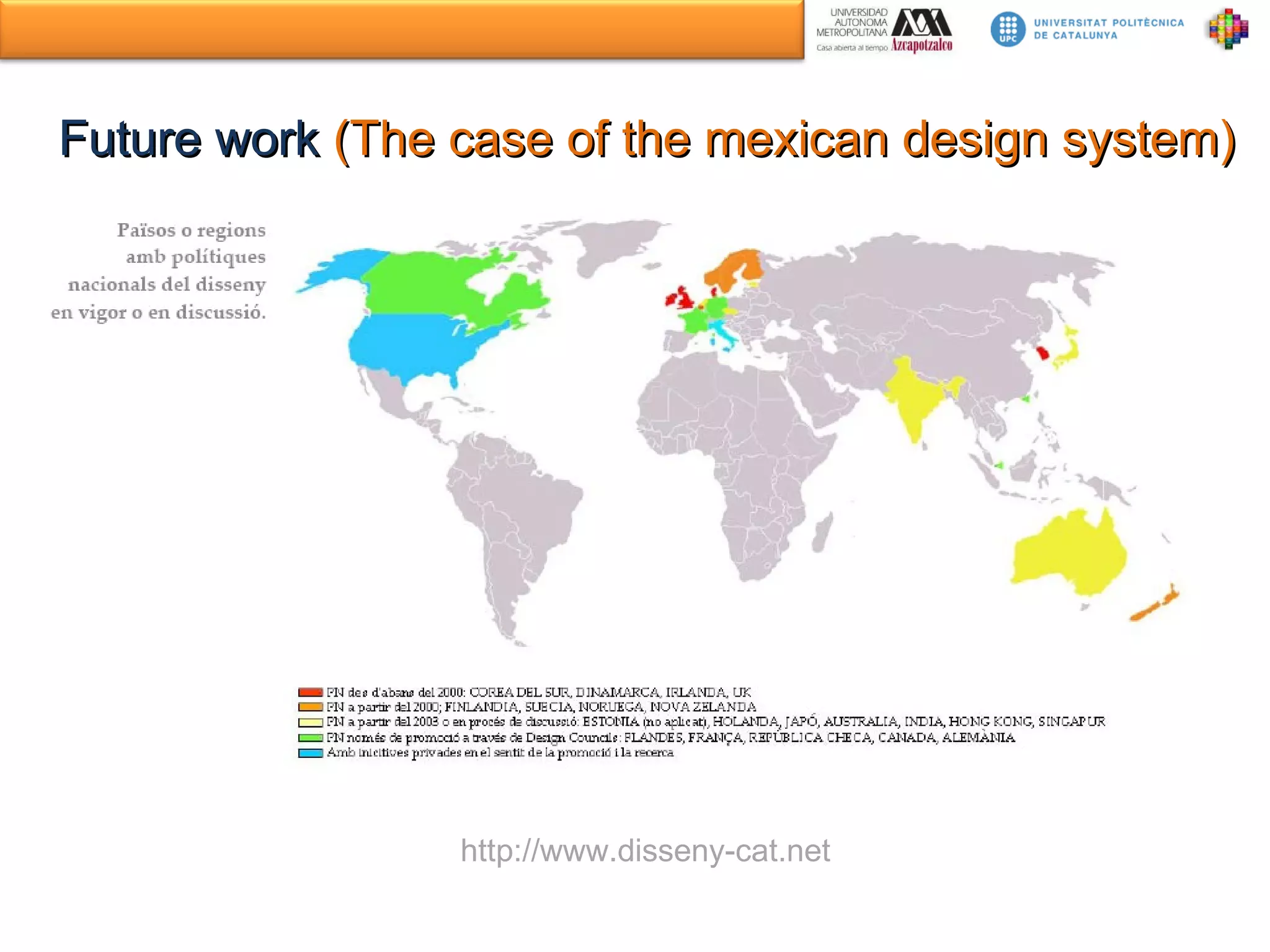 http://www.disseny-cat.net Future work  (The case of the mexican design system) 