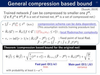 General compression based bound 85
with probability at least 1 − 𝑒−𝑡
.
: local Rademacher complexity
: fixed point of loca...