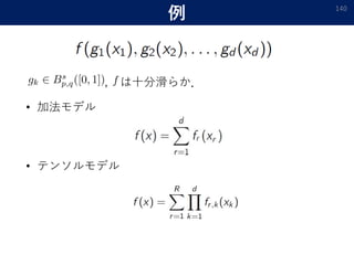 例 140
• 加法モデル
• テンソルモデル
は十分滑らか．,
 