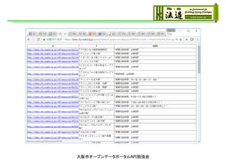 大阪市オープンデータポータルAPI勉強会
 
