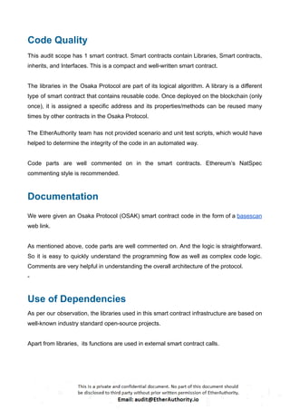 Osaka Protocol – Smart Contract Security Audit Report by EtherAuthority ...