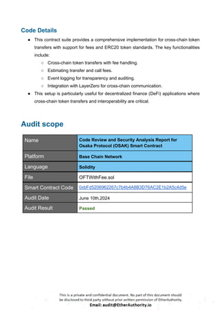 Osaka Protocol – Smart Contract Security Audit Report by EtherAuthority ...