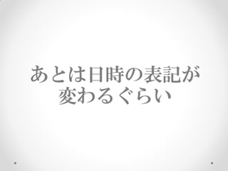 あとは日時の表記が
 変わるぐらい
 