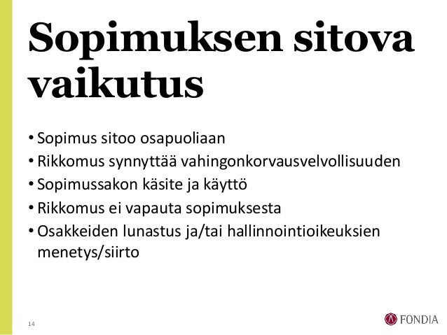 Sopimuksen purkaminen laki