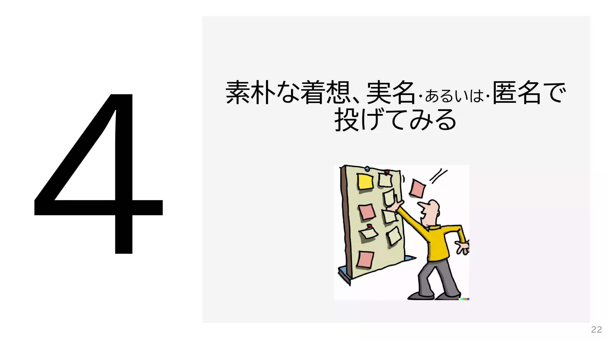 素朴な着想、実名・あるいは・匿名で
投げてみる
22
 